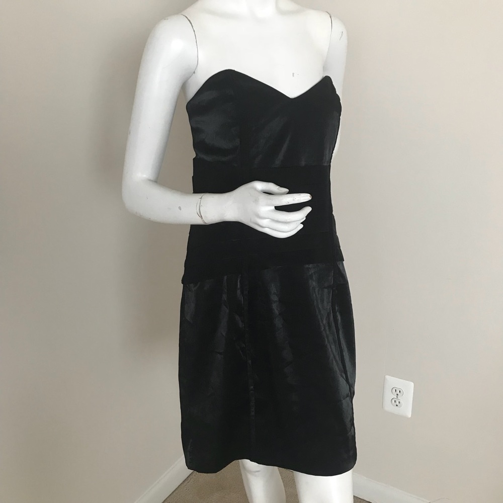 Arden B Strapless Black Shimmer Party Dress